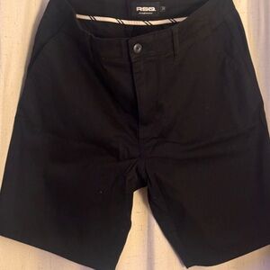 RSQ Men's Black Flat Front Casual Shorts